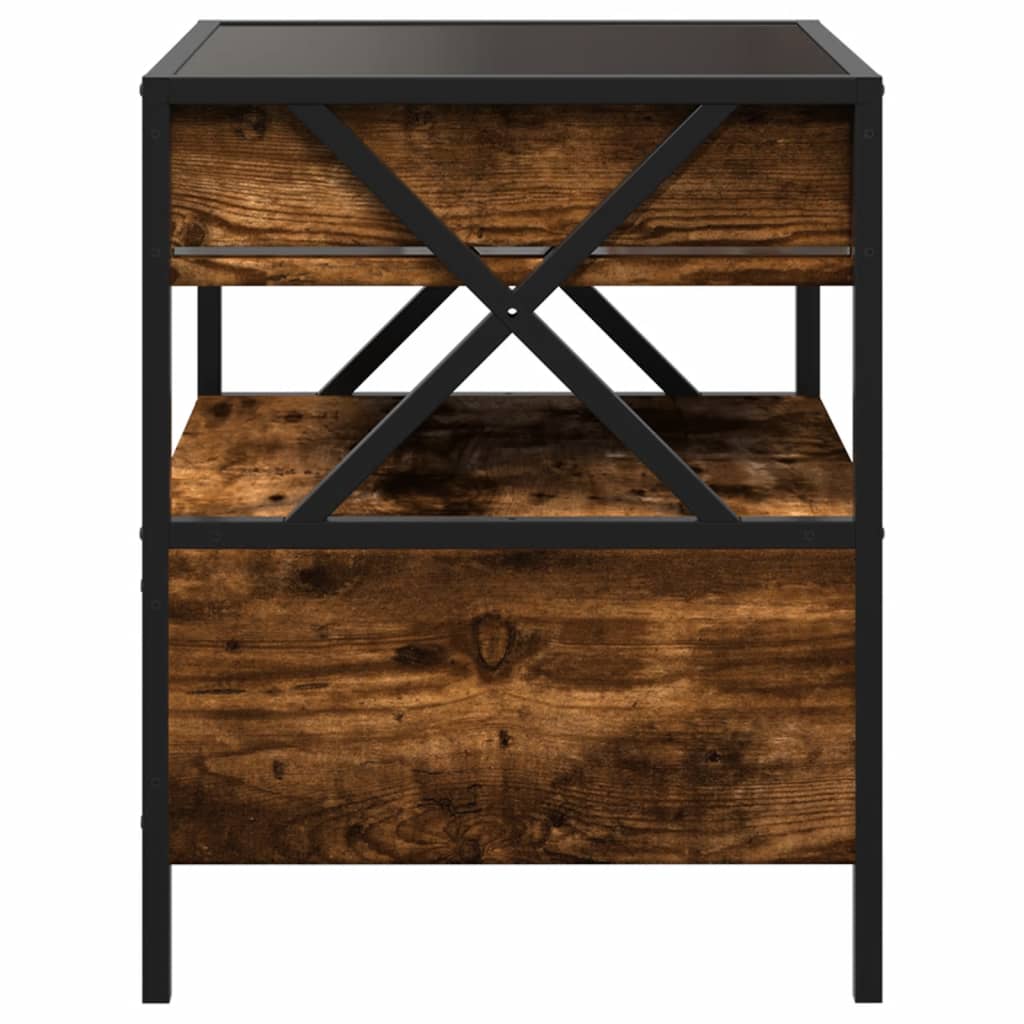 Table basse avec LED Infinity chêne fumé 40x40x51 cm - XIOS