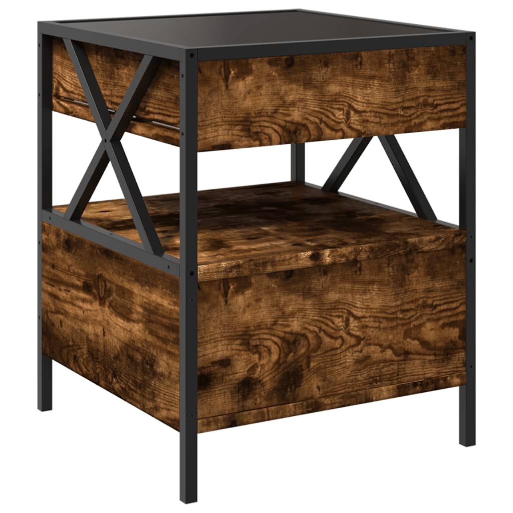 Table basse avec LED Infinity chêne fumé 40x40x51 cm - XIOS