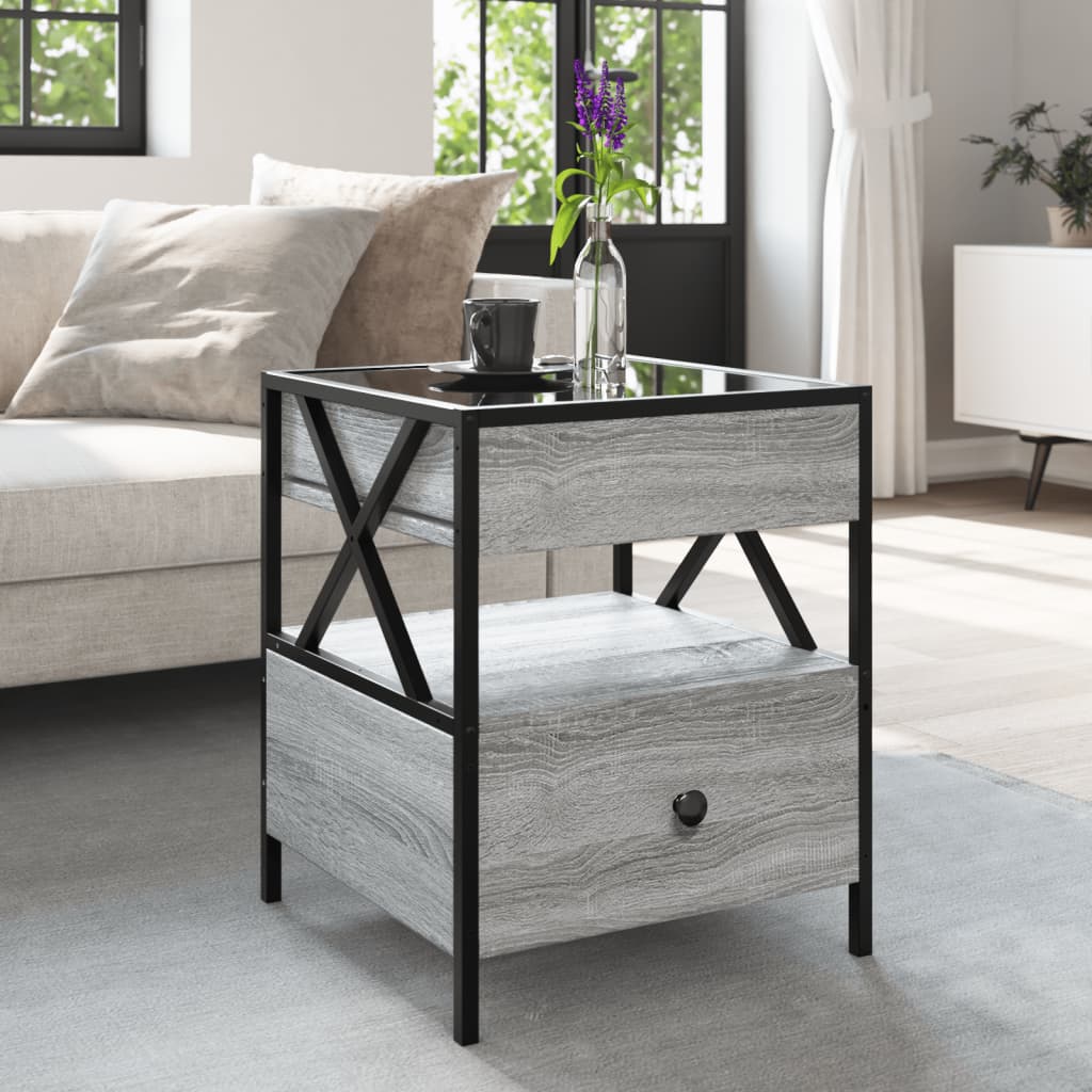 Table basse avec LED Infinity sonoma gris 40x40x51 cm - XIOS