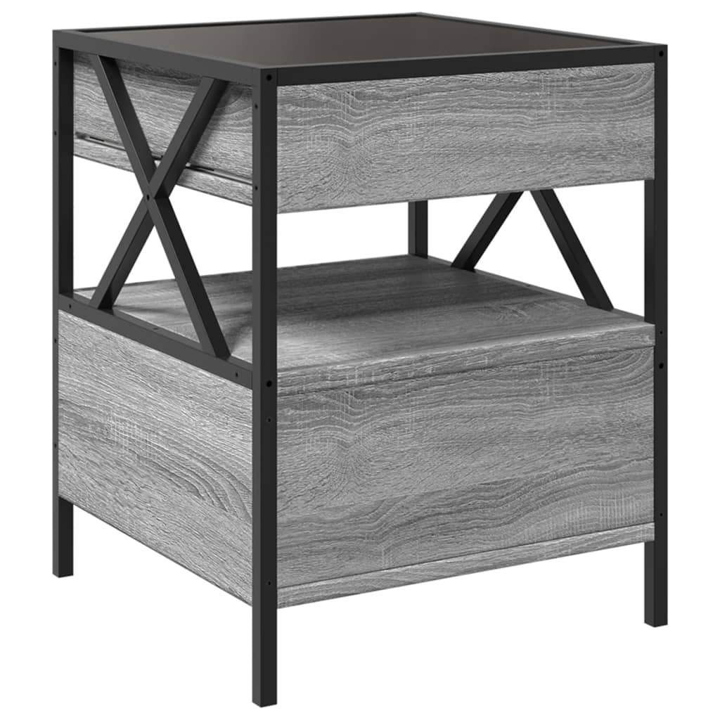 Table basse avec LED Infinity sonoma gris 40x40x51 cm - XIOS