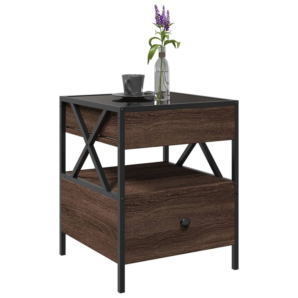 Table basse avec LED Infinity chêne marron 40x40x51 cm - XIOS