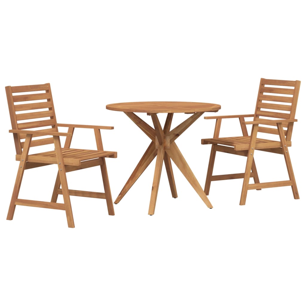 Ensemble à manger de jardin 3 pcs Bois d'acacia solide - XIOS