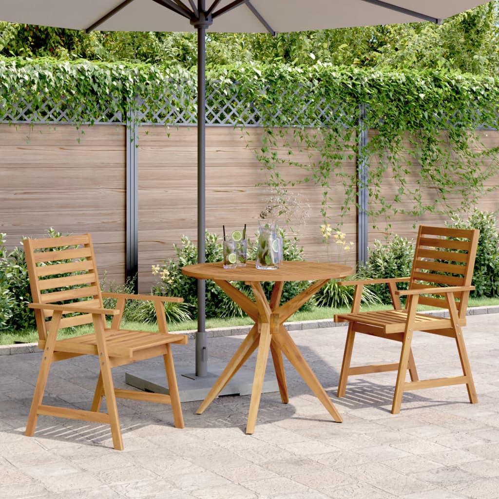 Ensemble à manger de jardin 3 pcs Bois d'acacia solide - XIOS
