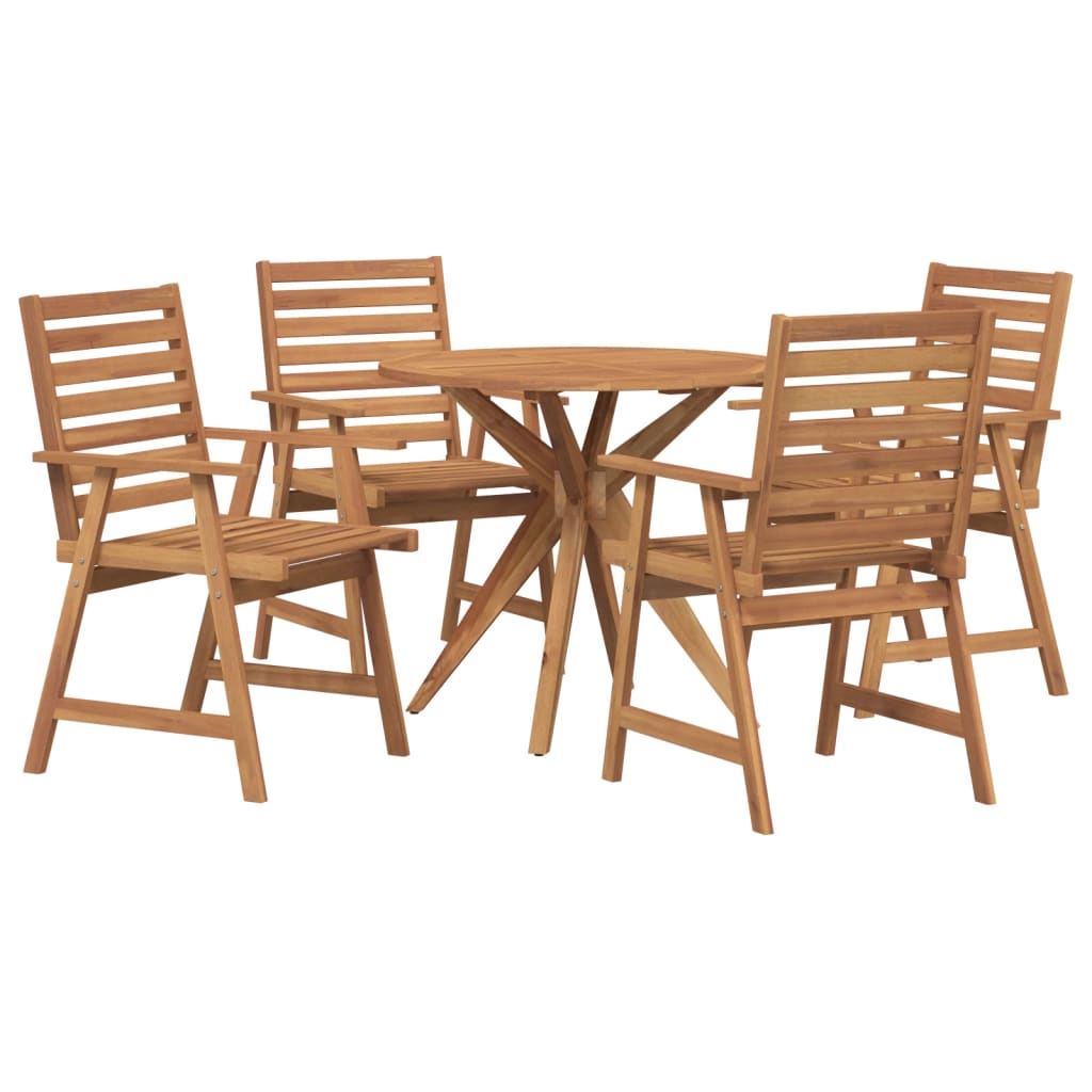 Ensemble à manger de jardin 5 pcs Bois d'acacia solide - XIOS