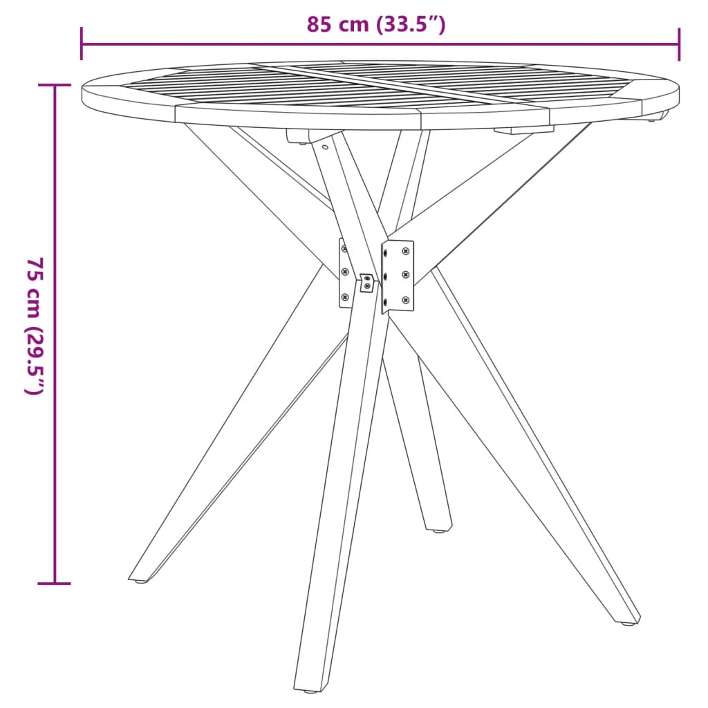 Ensemble à manger de jardin 5 pcs Bois d'acacia solide - XIOS