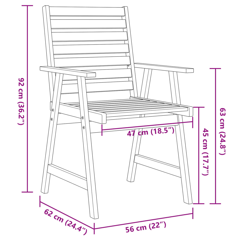 Ensemble à manger de jardin 5 pcs Bois d'acacia solide - XIOS