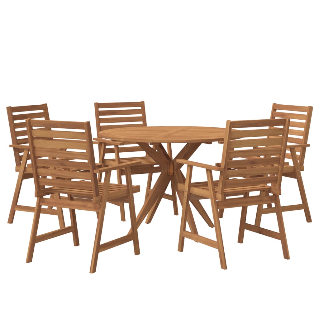 Ensemble à manger de jardin 6 pcs Bois d'acacia solide - XIOS