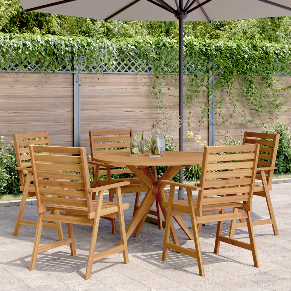 Ensemble à manger de jardin 6 pcs Bois d'acacia solide - XIOS