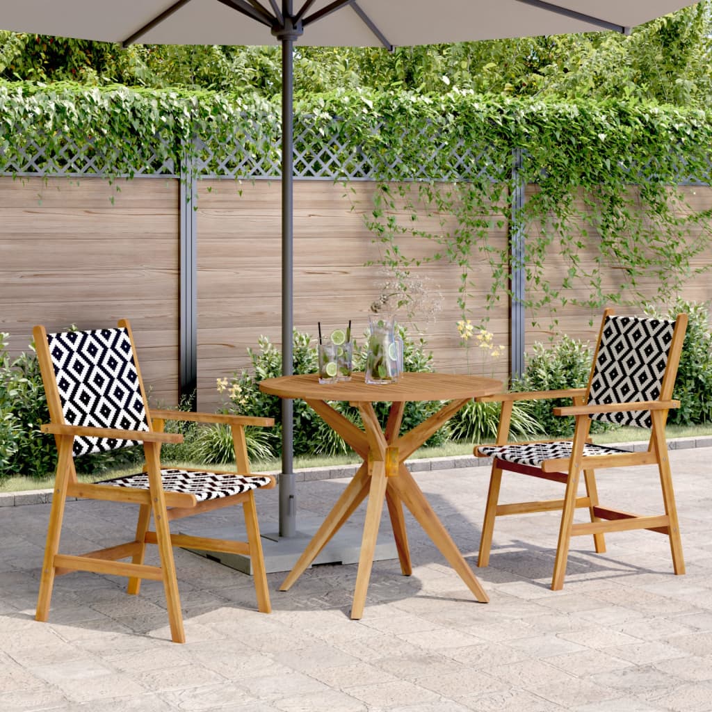 Ensemble à manger de jardin 3 pcs Bois d'acacia solide - XIOS