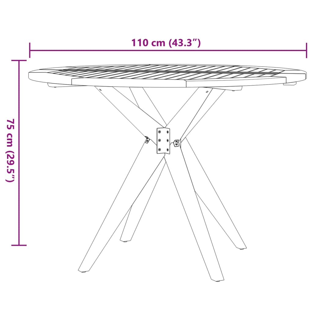 Ensemble à manger de jardin 5 pcs Bois d'acacia solide - XIOS