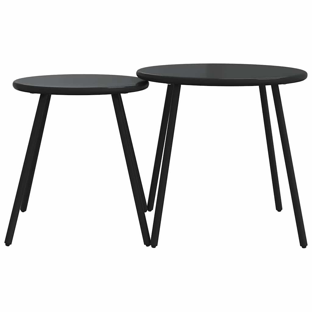 Ensemble de meubles de balcon avec coussins 5 pcs noir acier - XIOS