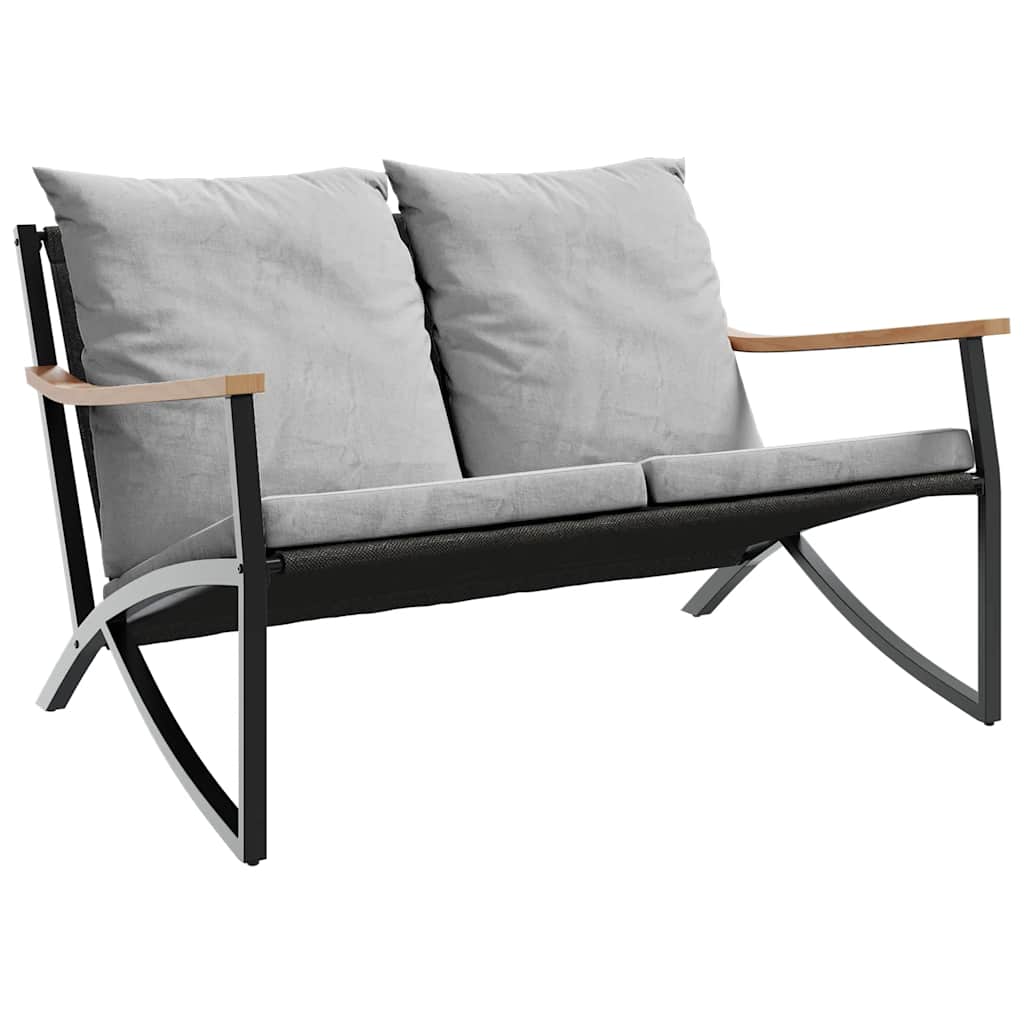 Ensemble de meubles de balcon avec coussins 3 pcs noir acier - XIOS