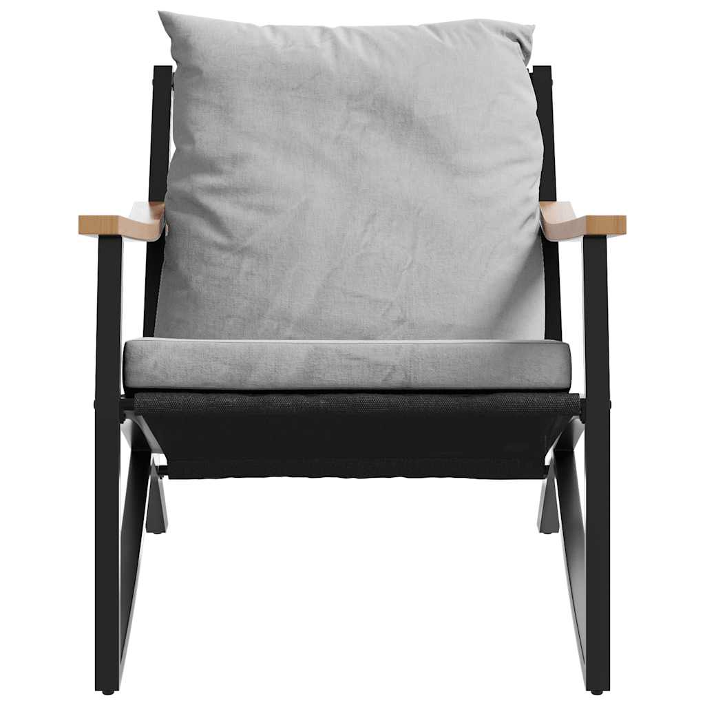 Ensemble de meubles de balcon avec coussins 5 pcs noir acier - XIOS