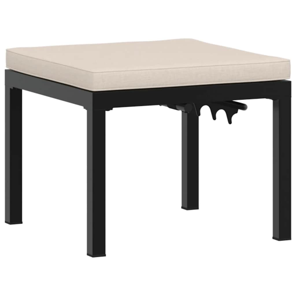 Salon de jardin avec coussins 4 pcs noir acier enduit de poudre - XIOS