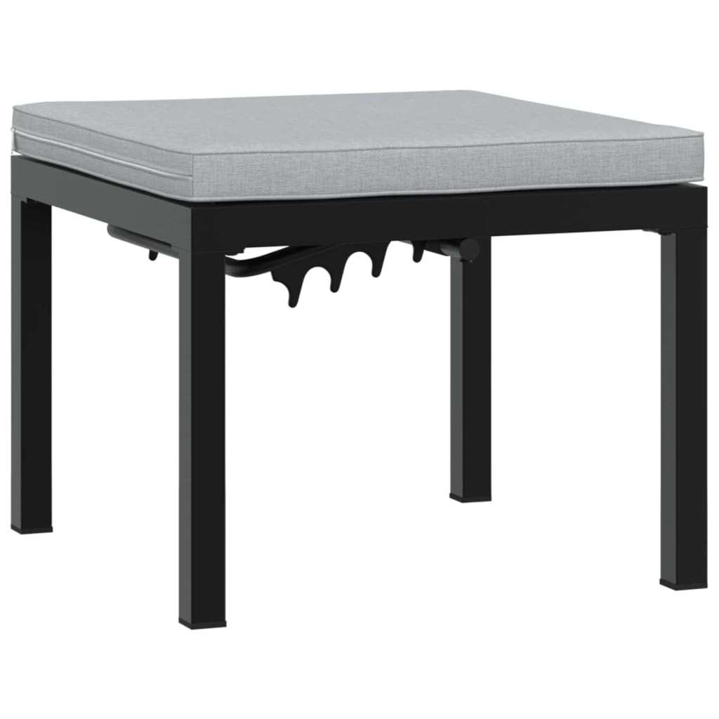 Salon de jardin avec coussins 4 pcs noir acier enduit de poudre - XIOS