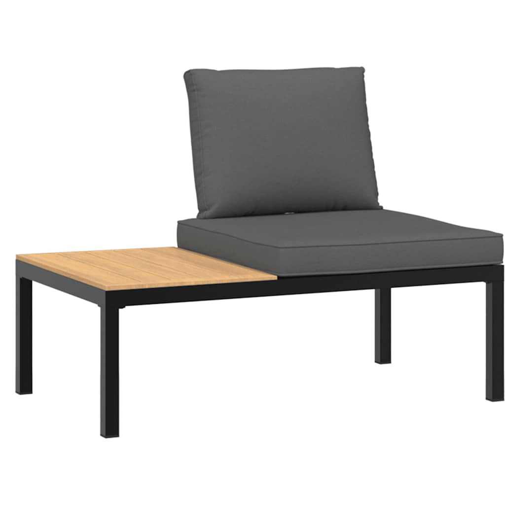 Salon de jardin 4 pcs avec coussins noir aluminium - XIOS