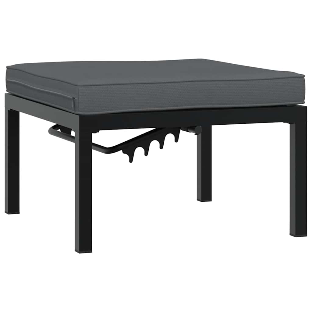 Salon de jardin 3 pcs avec coussins noir aluminium - XIOS