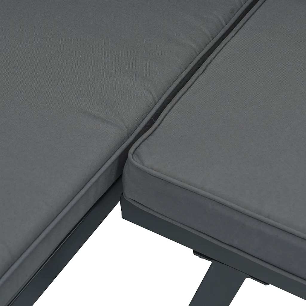 Salon de jardin 2 pcs avec coussins noir aluminium - XIOS