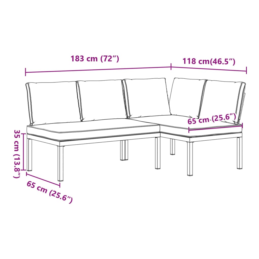 Salon de jardin 2 pcs avec coussins noir aluminium - XIOS