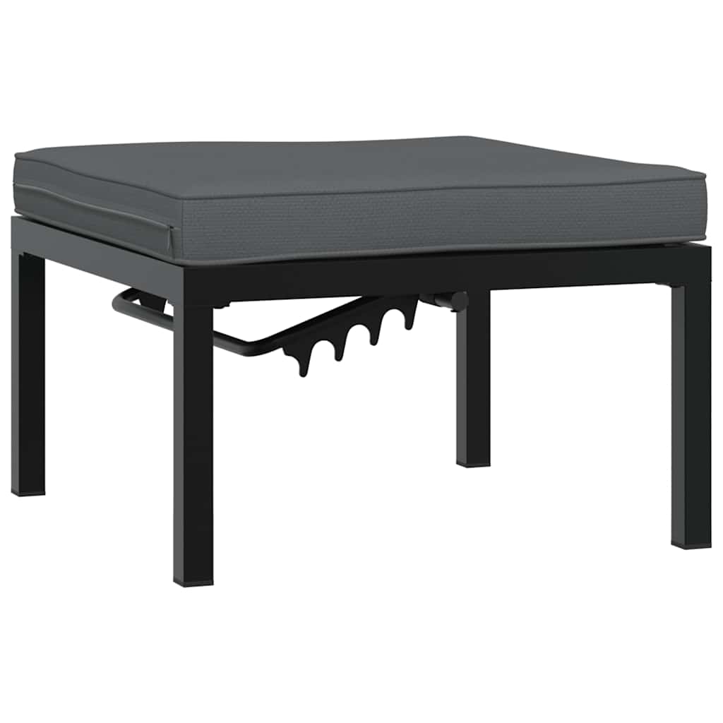 Salon de jardin 4 pcs avec coussins noir aluminium - XIOS