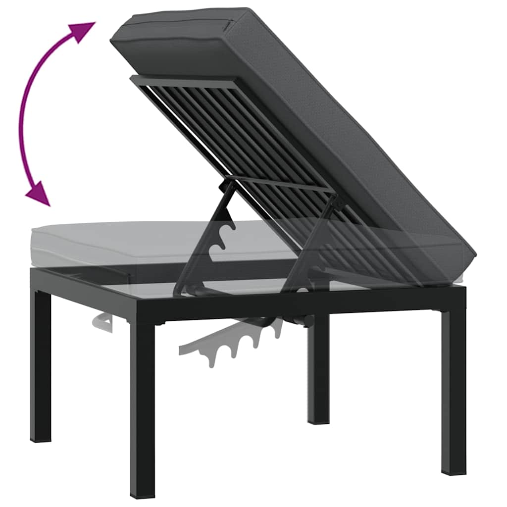 Salon de jardin 4 pcs avec coussins noir aluminium - XIOS