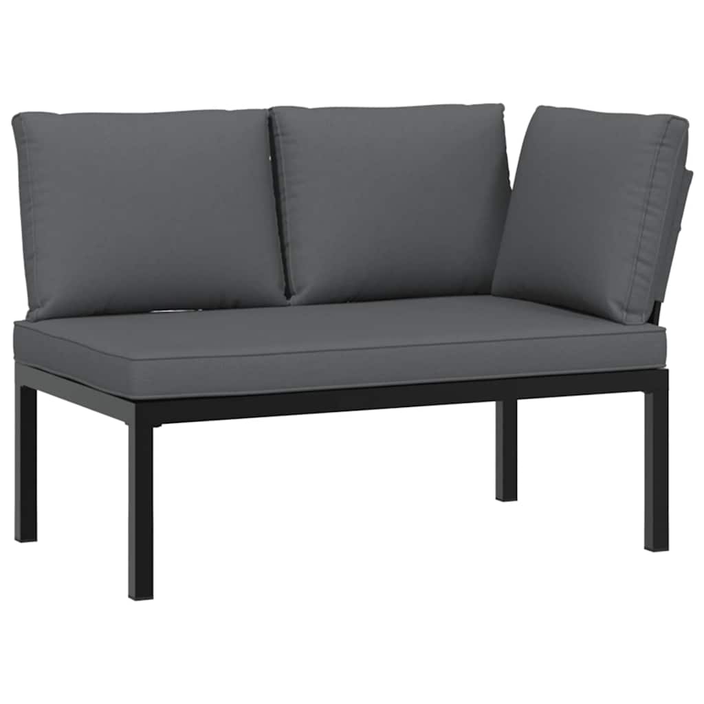 Salon de jardin 2 pcs avec coussins noir aluminium - XIOS