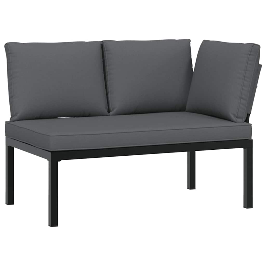 Salon de jardin 3 pcs avec coussins noir aluminium - XIOS