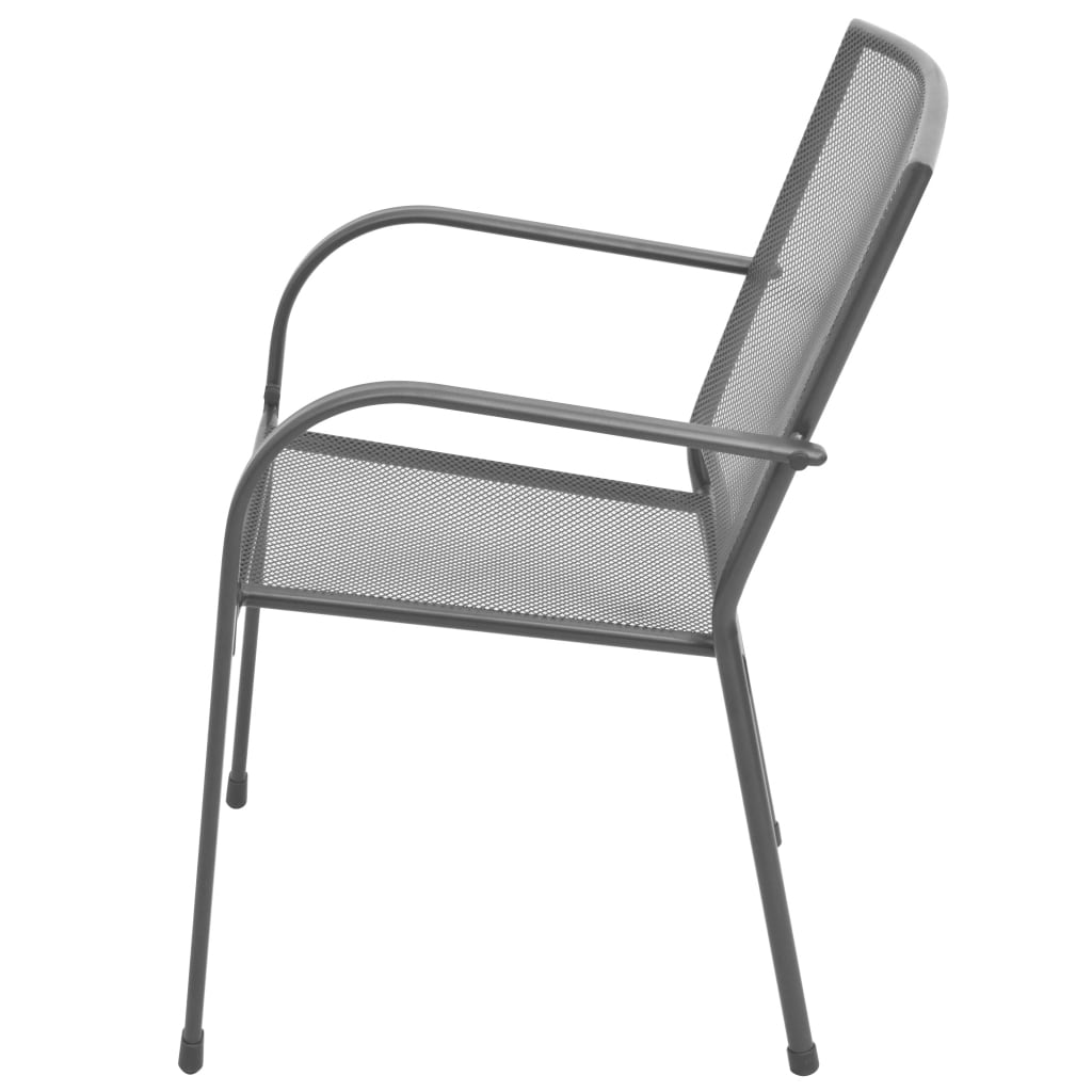 Ensemble de chaises de jardin empilables 3 pcs anthracite - XIOS
