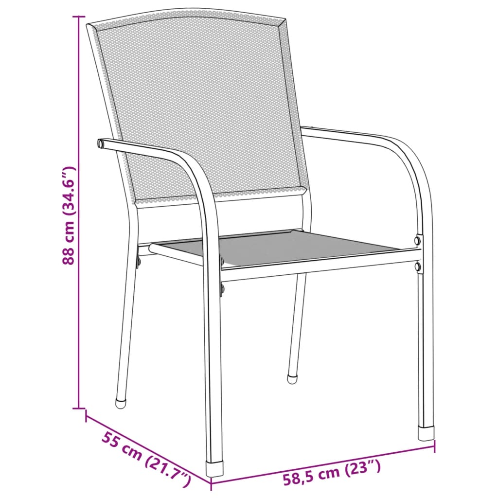 Ensemble de chaises de jardin empilables 5 pcs anthracite - XIOS