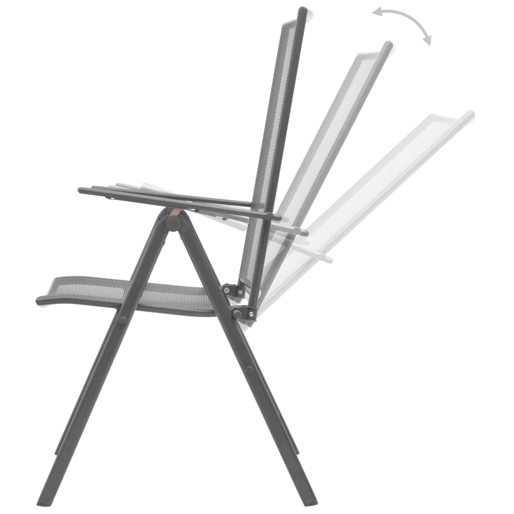 Ensemble de chaises de jardin inclinables 3 pcs anthracite - XIOS
