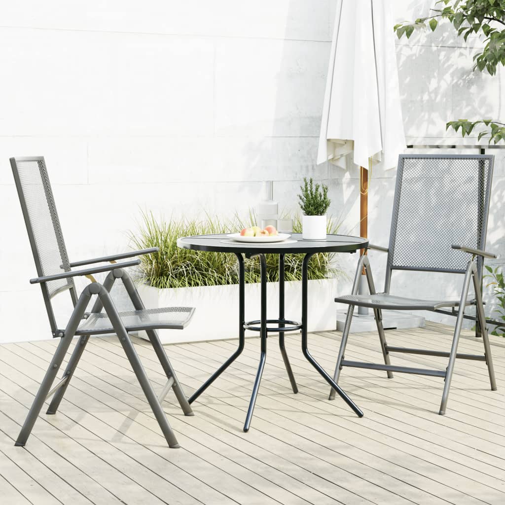Ensemble de chaises de jardin inclinables 3 pcs anthracite - XIOS