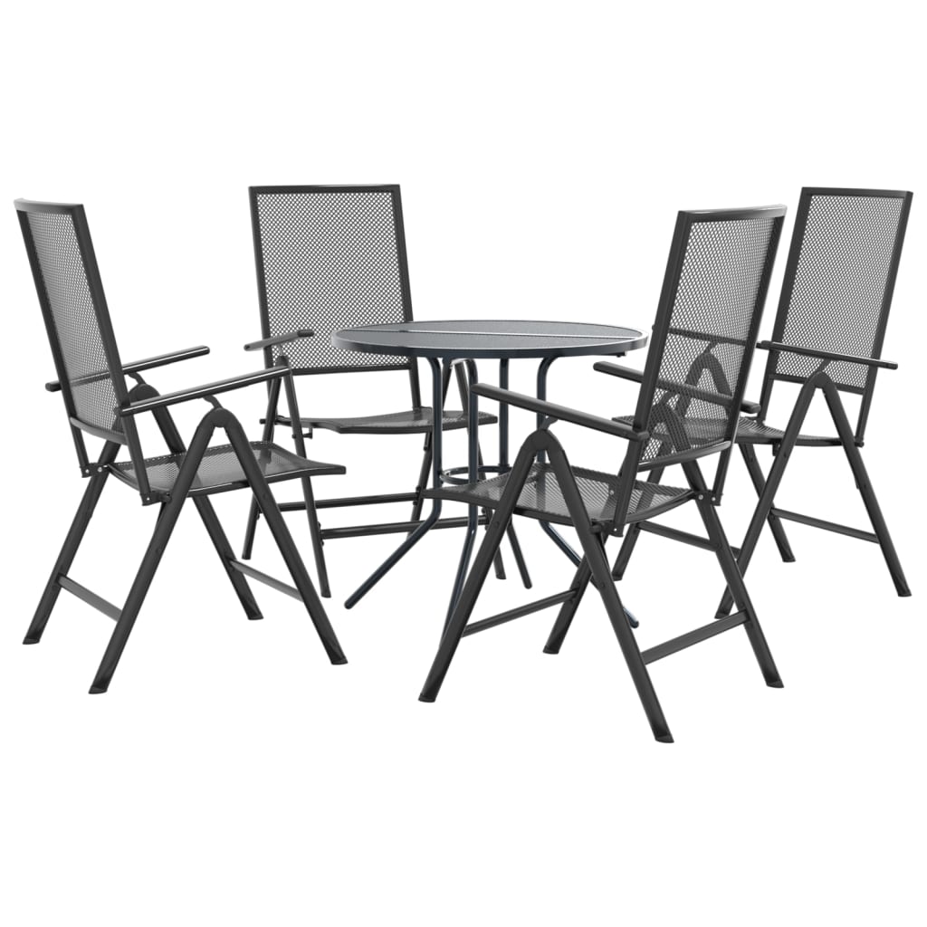 Ensemble de chaises de jardin inclinables 5 pcs anthracite - XIOS