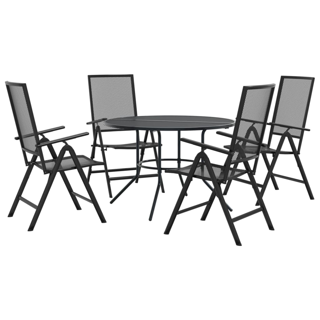 Ensemble de chaises de jardin inclinables 5 pcs anthracite - XIOS