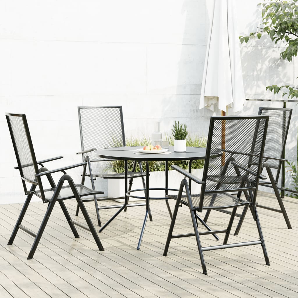 Ensemble de chaises de jardin inclinables 5 pcs anthracite - XIOS