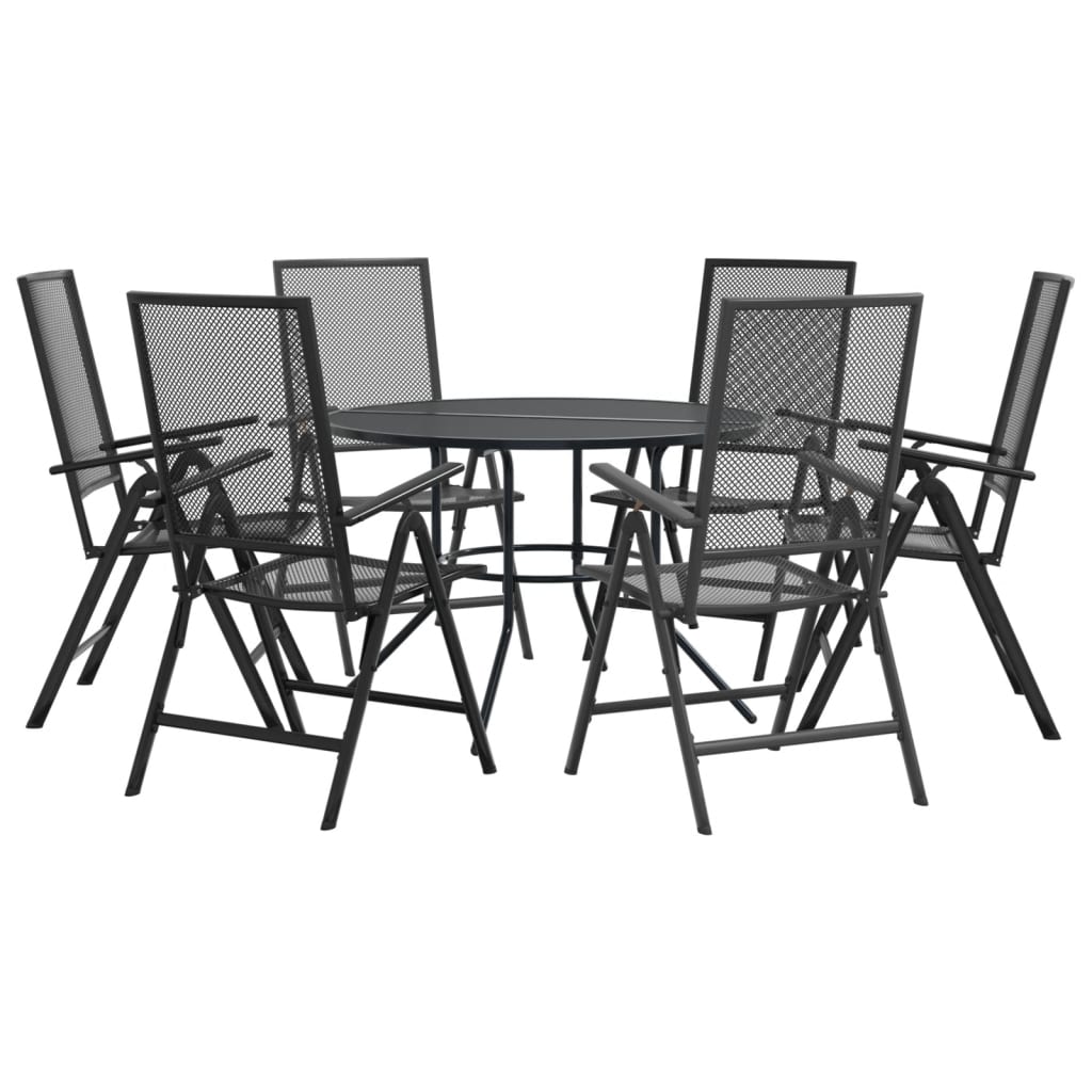 Ensemble de chaises de jardin inclinables 7 pcs anthracite - XIOS