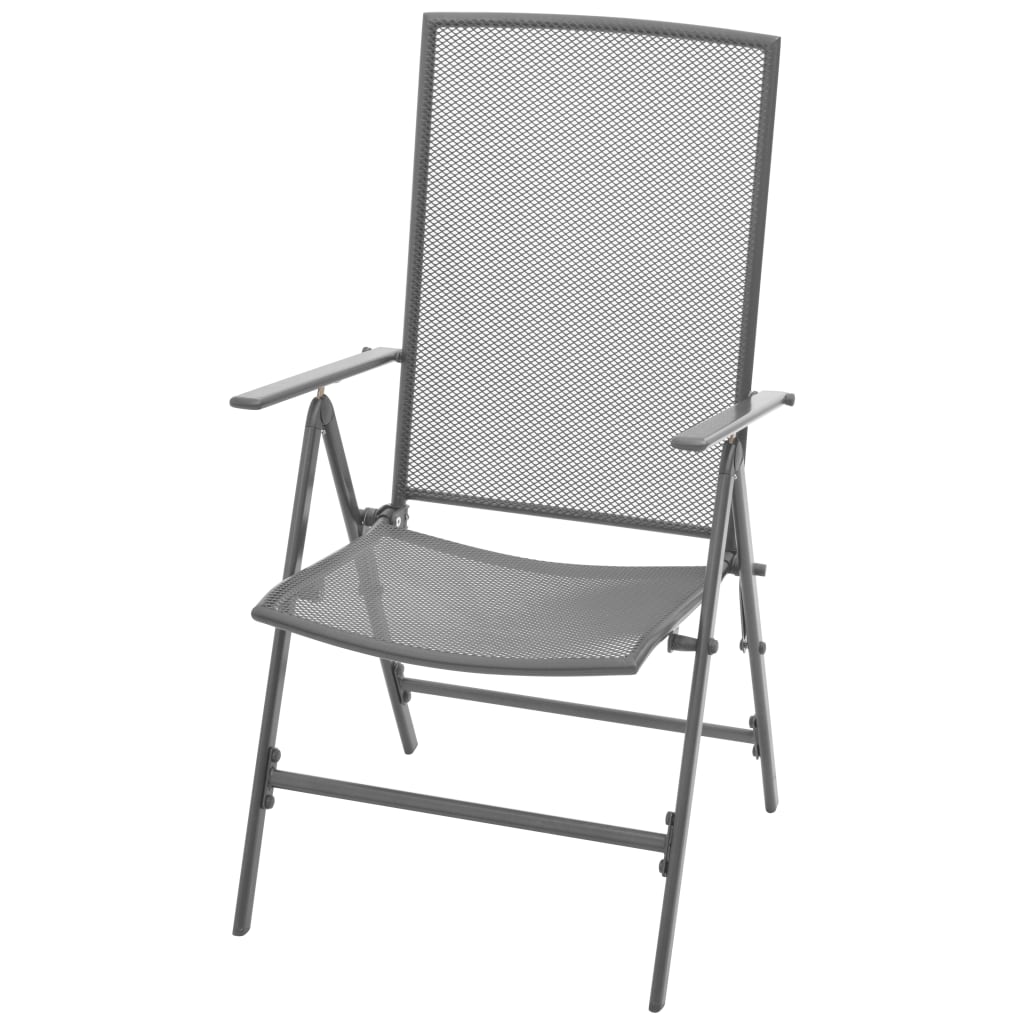 Ensemble de chaises de jardin inclinables 7 pcs anthracite - XIOS