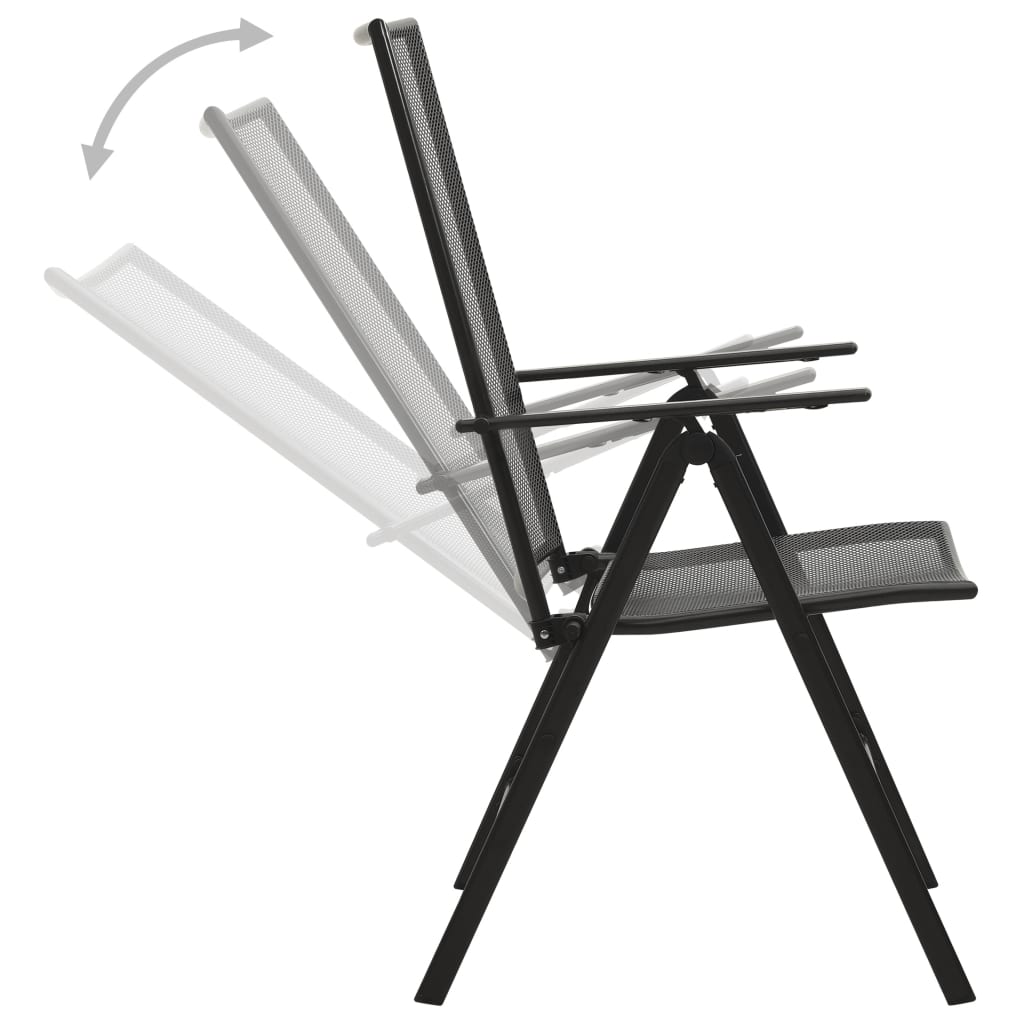 Ensemble de chaises de jardin inclinables 7 pcs anthracite - XIOS