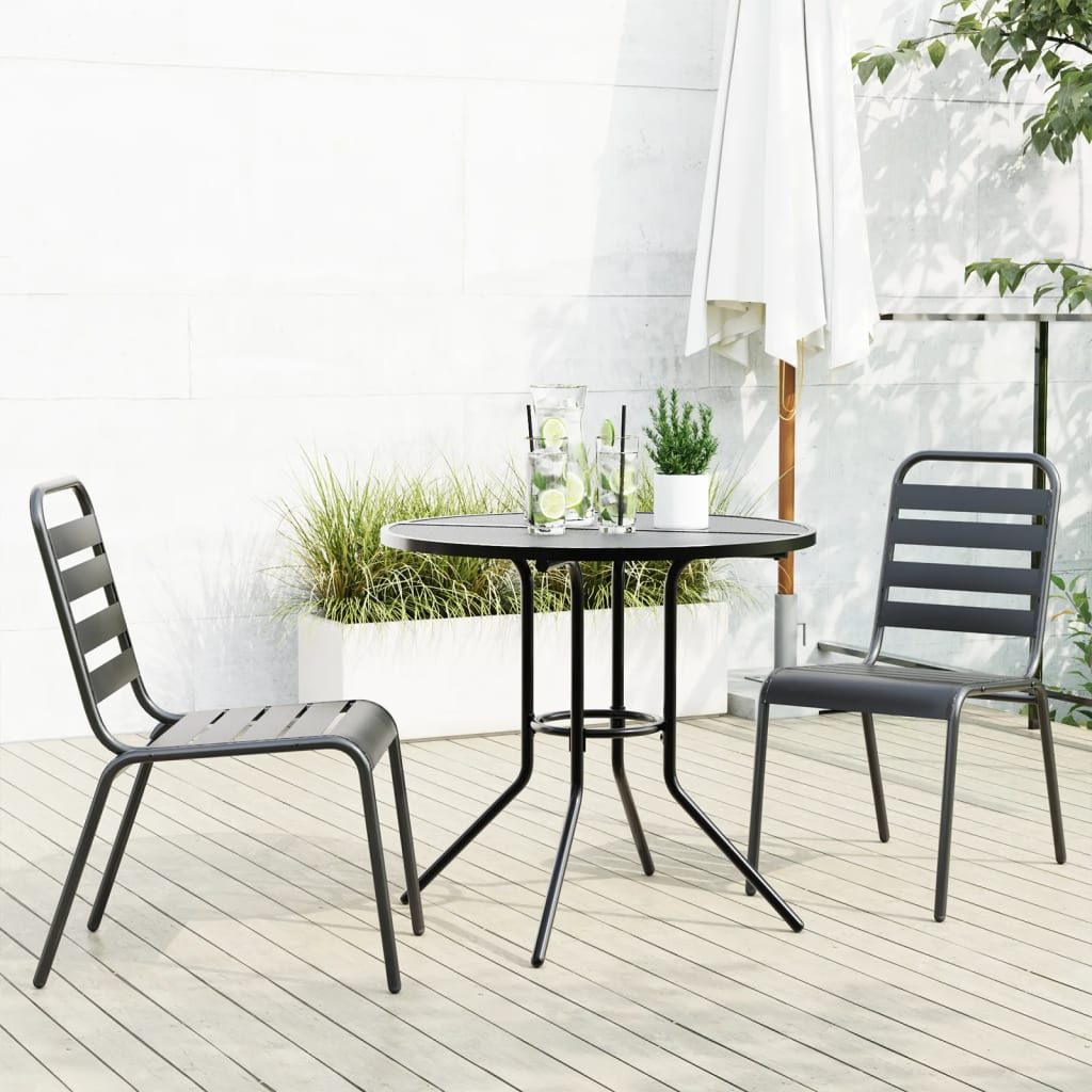 Ensemble de chaises de jardin empilables 3 pcs anthracite - XIOS