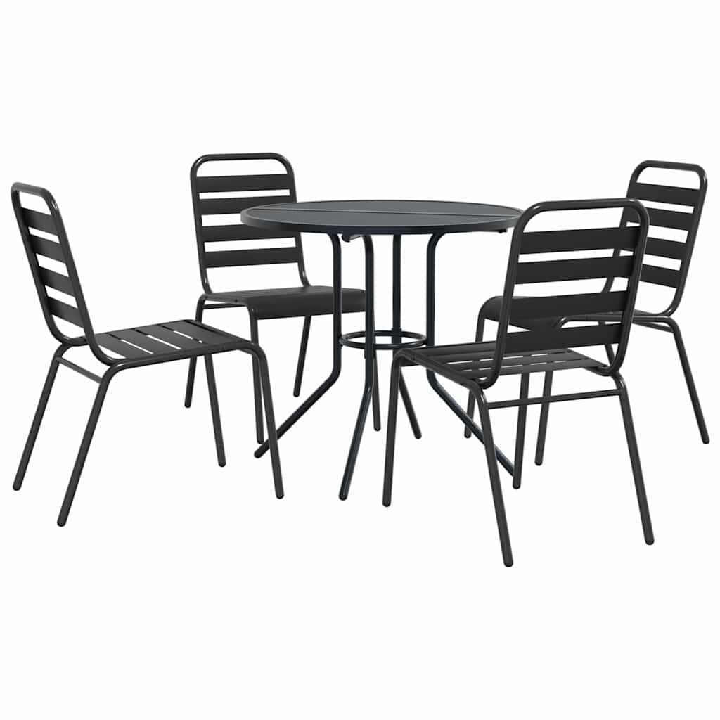 Ensemble de chaises de jardin empilables 5 pcs anthracite - XIOS
