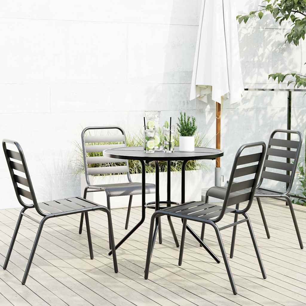 Ensemble de chaises de jardin empilables 5 pcs anthracite - XIOS