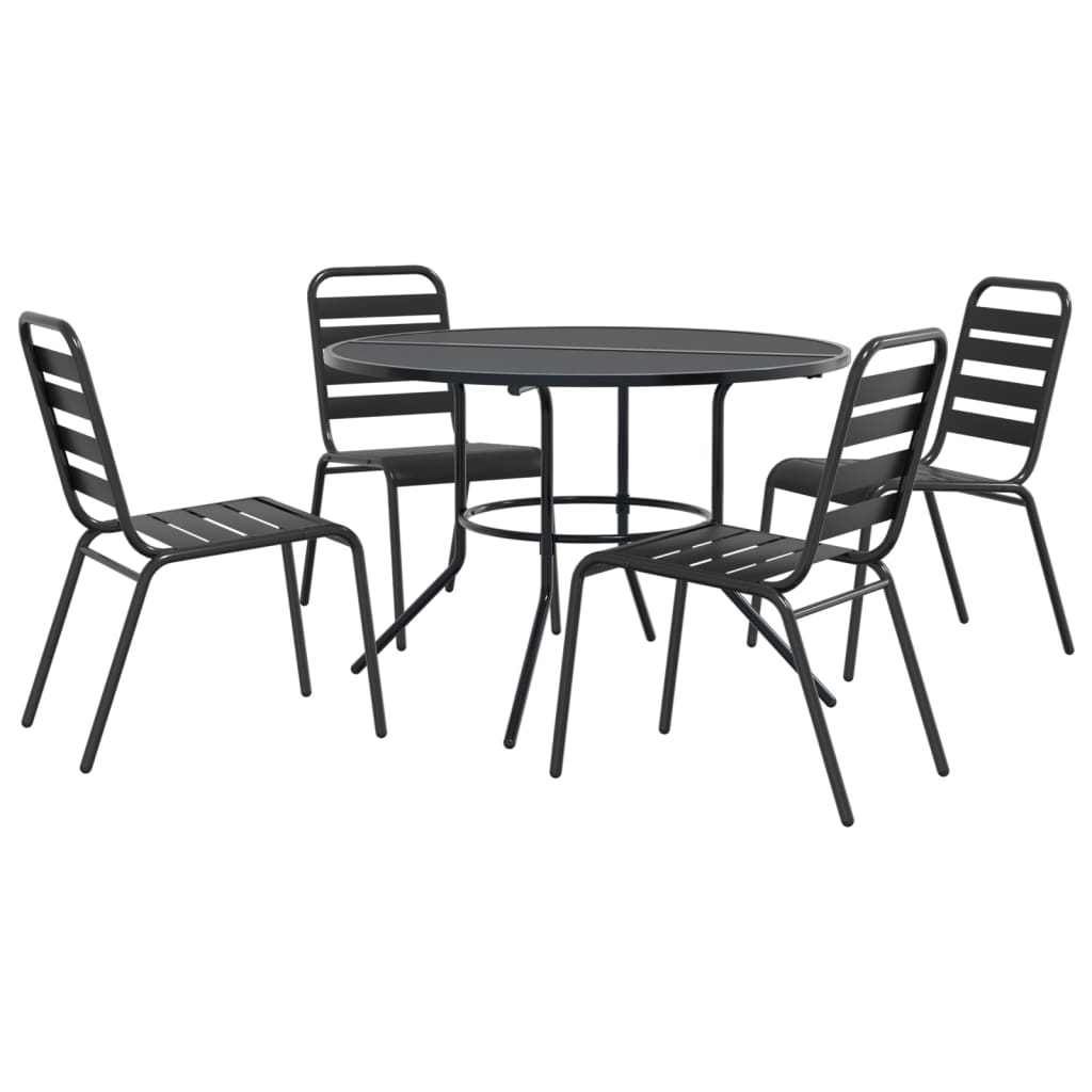 Ensemble de chaises de jardin empilables 5 pcs anthracite - XIOS