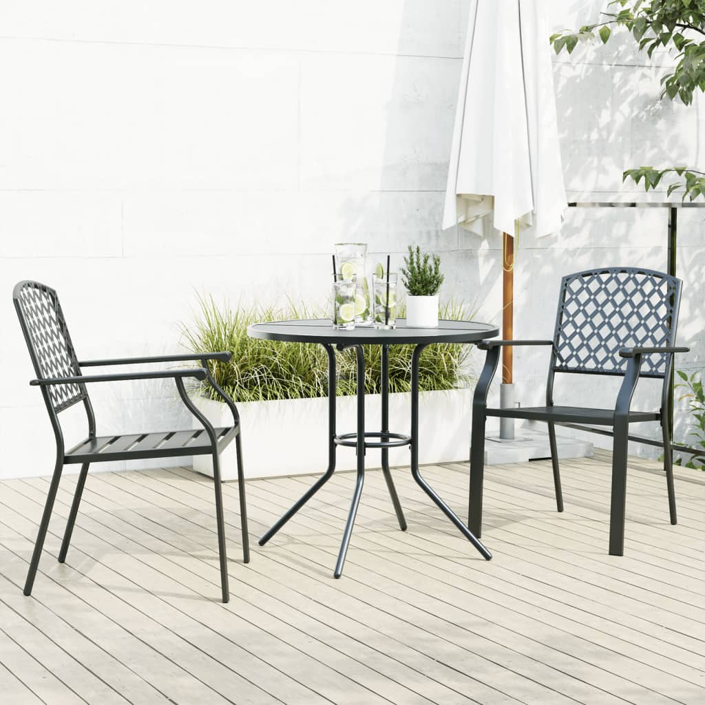 Ensemble de chaises de jardin empilables 3 pcs anthracite - XIOS