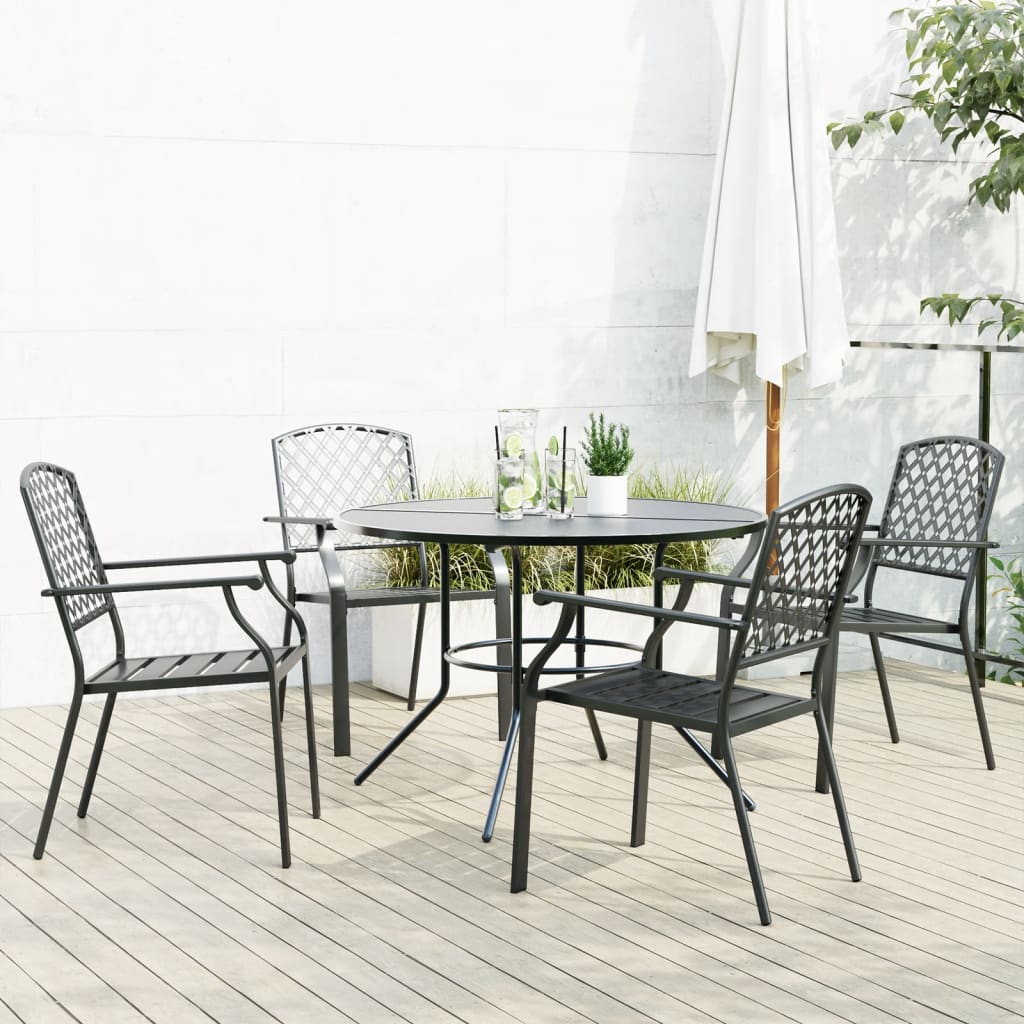 Ensemble de chaises de jardin empilables 5 pcs anthracite - XIOS