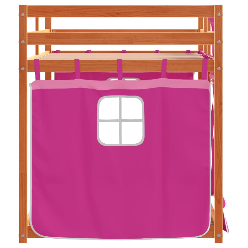 Lit superposé sans matelas rose 80x200 cm bois de pin massif - XIOS
