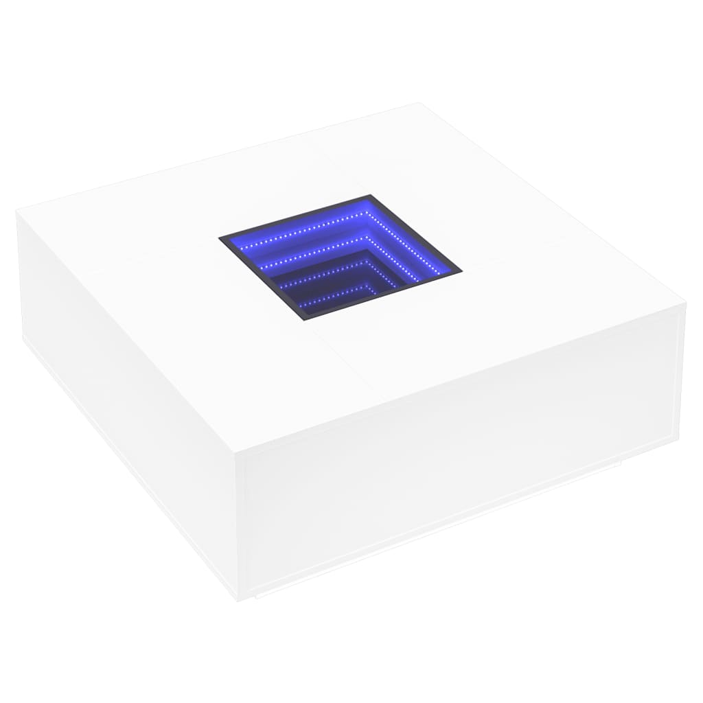 Table basse avec LED infini blanc 100x100x40 cm - XIOS