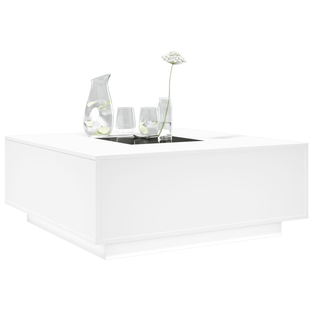 Table basse avec LED infini blanc 100x100x40 cm - XIOS