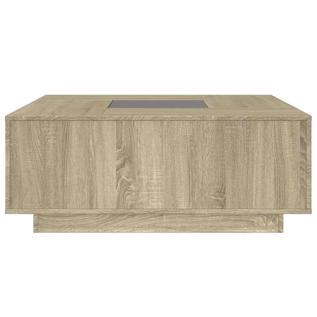 Table basse avec LED infini chêne sonoma 100x100x40 cm - XIOS