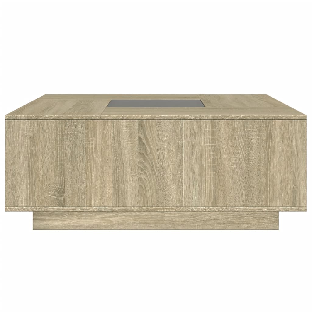 Table basse avec LED infini chêne sonoma 100x100x40 cm - XIOS