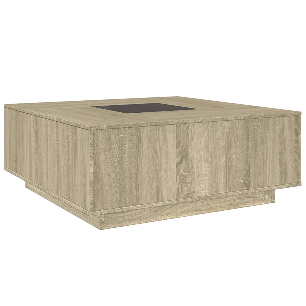 Table basse avec LED infini chêne sonoma 100x100x40 cm - XIOS