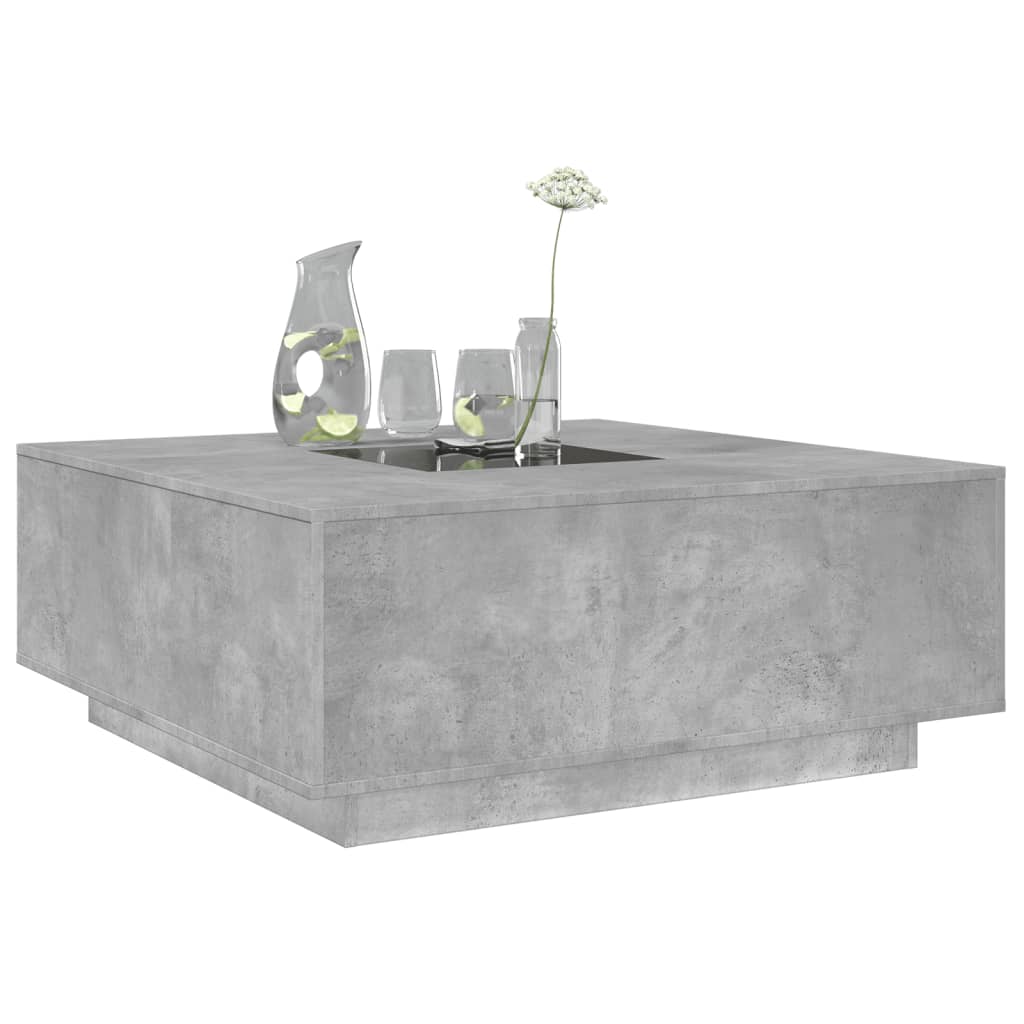 Table basse avec LED infini gris béton 100x100x40 cm - XIOS